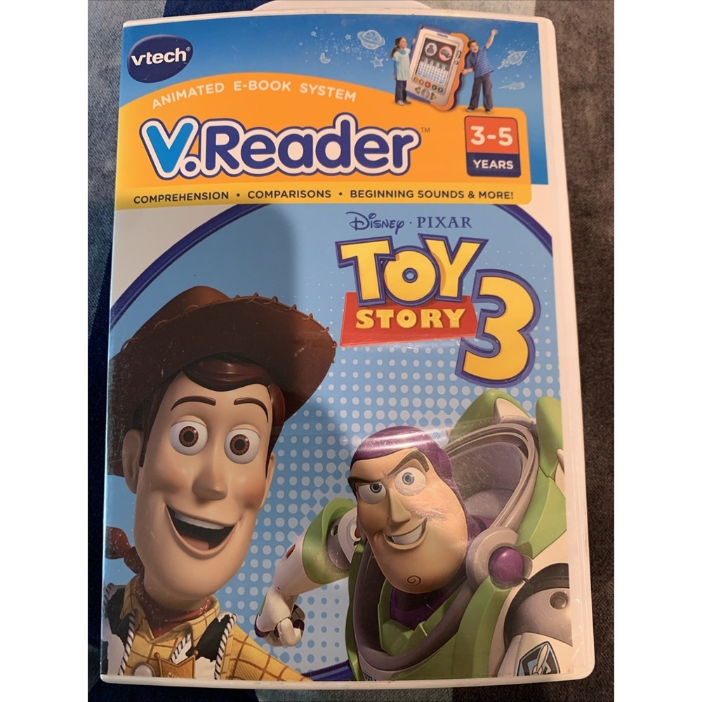 Toy Story 3 VTech V.Reader Animated e-Book System Game/case Only Disney Pixar